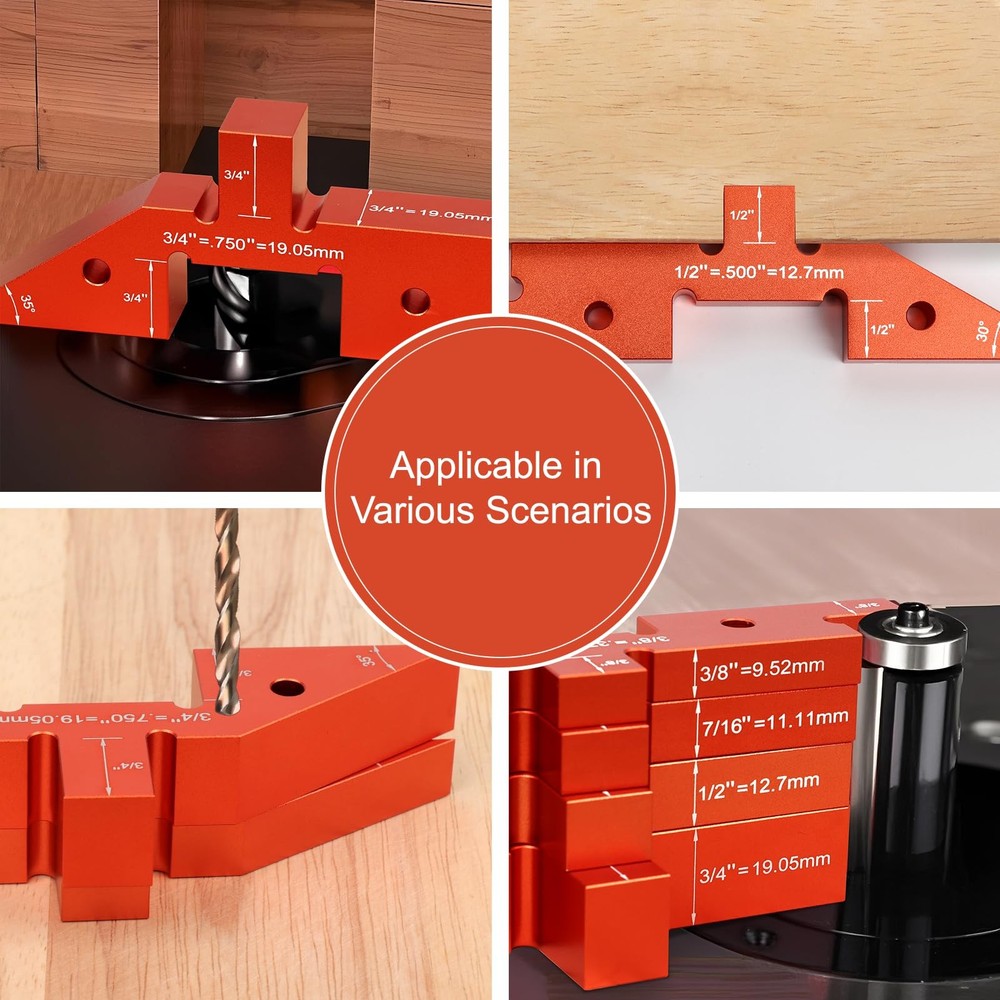 8 PCS Router Setup Bars Precision Aluminum Positioning Blocks Height Gauge