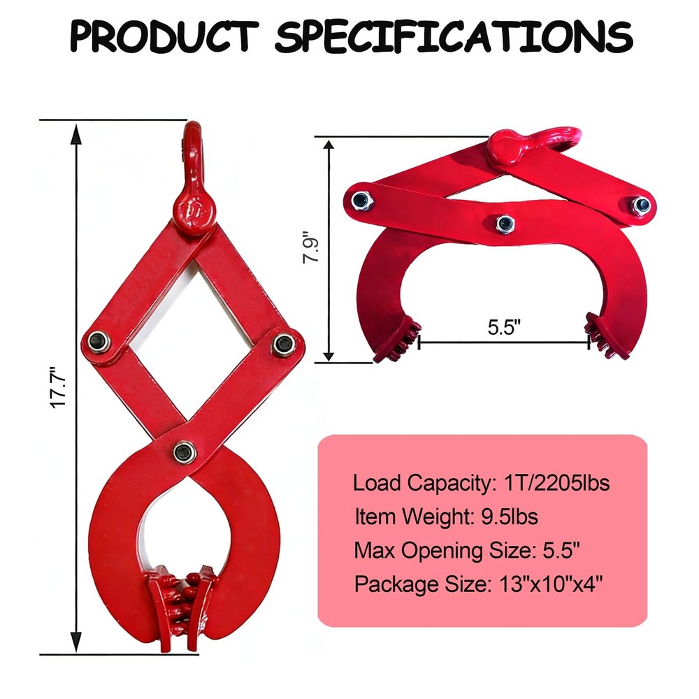 Pallet Puller Clamp, 1T/2250 LBS Pallet Jack Puller, Heavy Duty Pallet Puller...