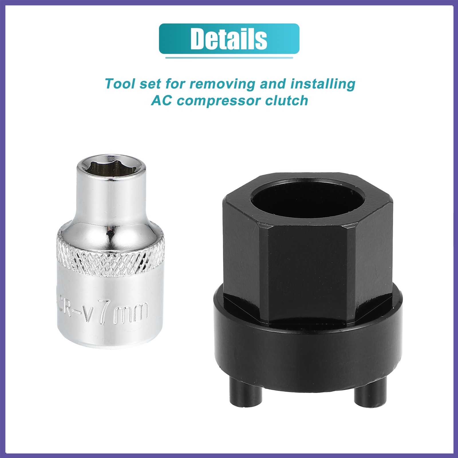 1Set A/C Compressor Clutch Hub Remover Tool 7 mm Socket for Mercedes Benz 5SEL12