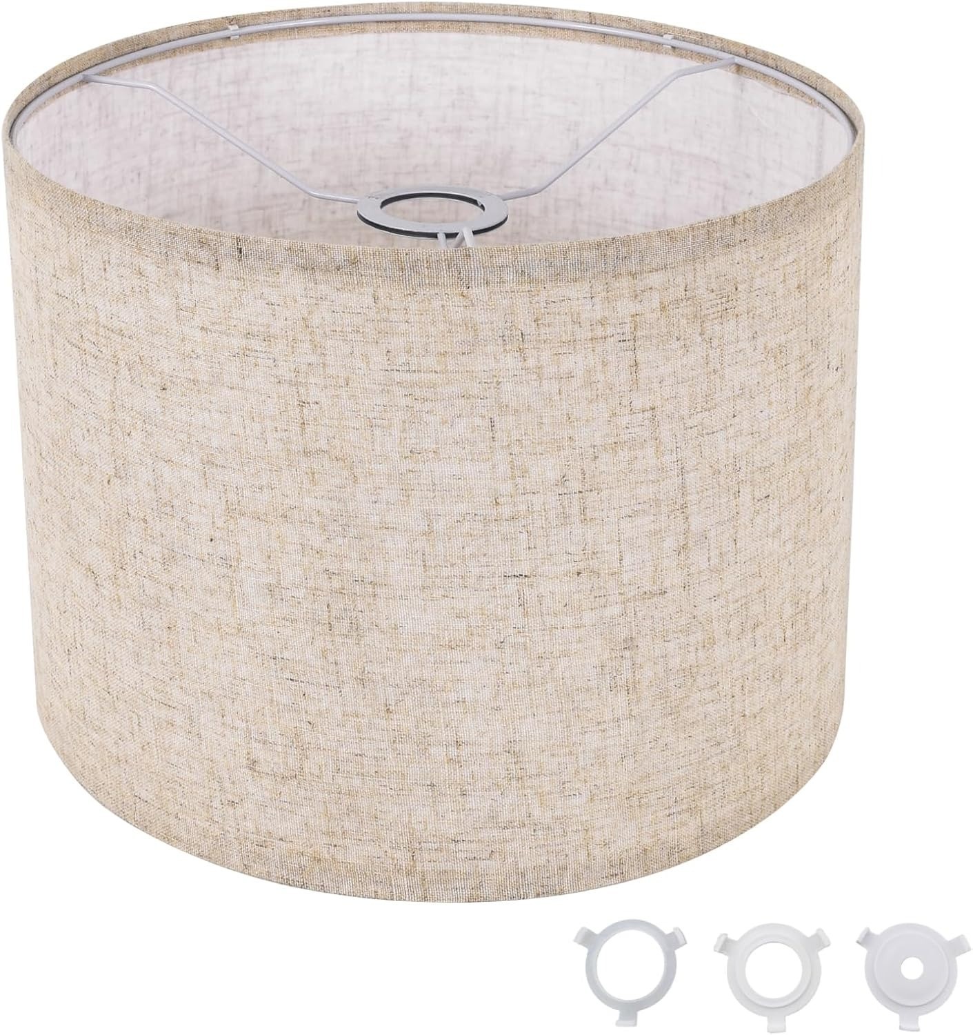 Beige Linen Drum Lamp Shade 8.7"x7.9" Modern Replacement for Table Floor Lamps