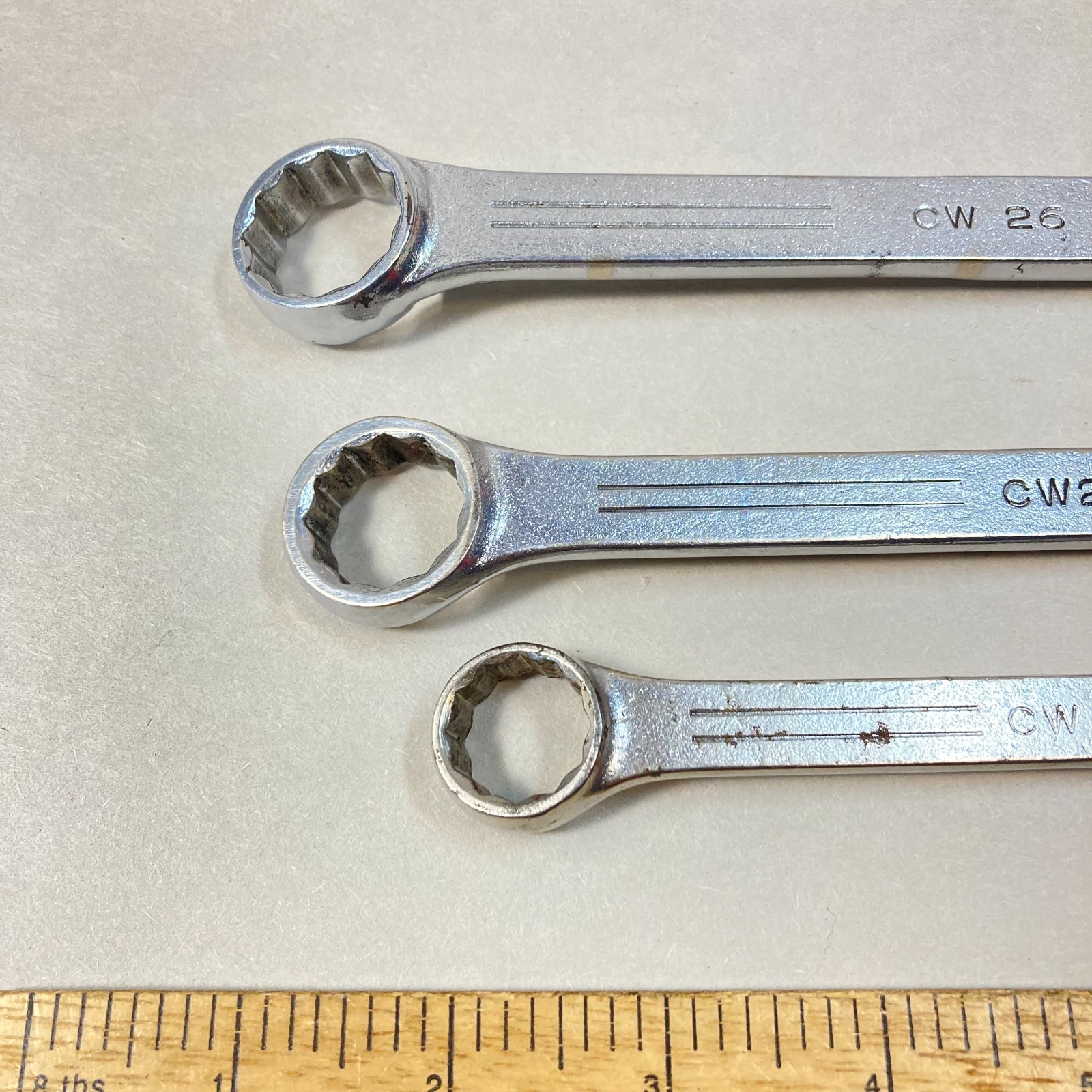 Mac Tools Combination Wrench Set 3 Pc 13/16" 3/4" 5/8" 6 Point CW Series USA