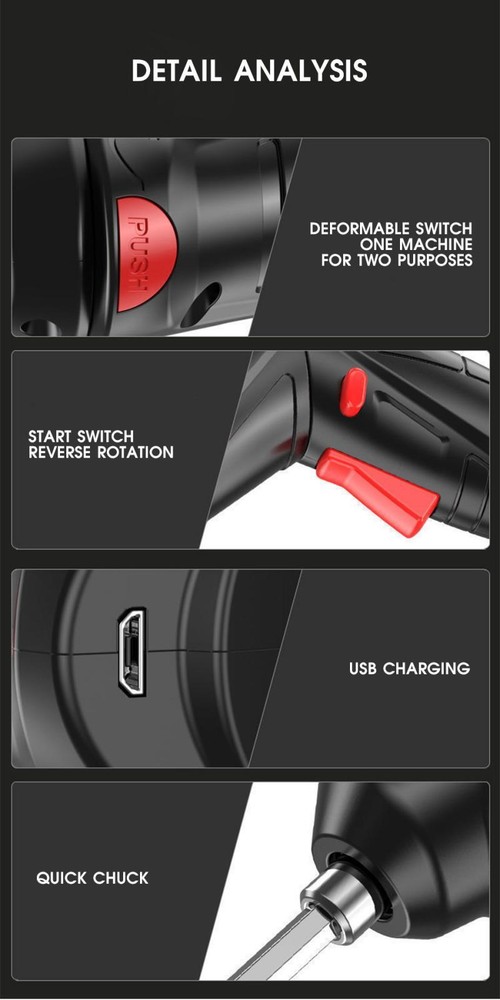 4.2V High-power Wireless Electric Screwdriver Kit with LED Light Tools