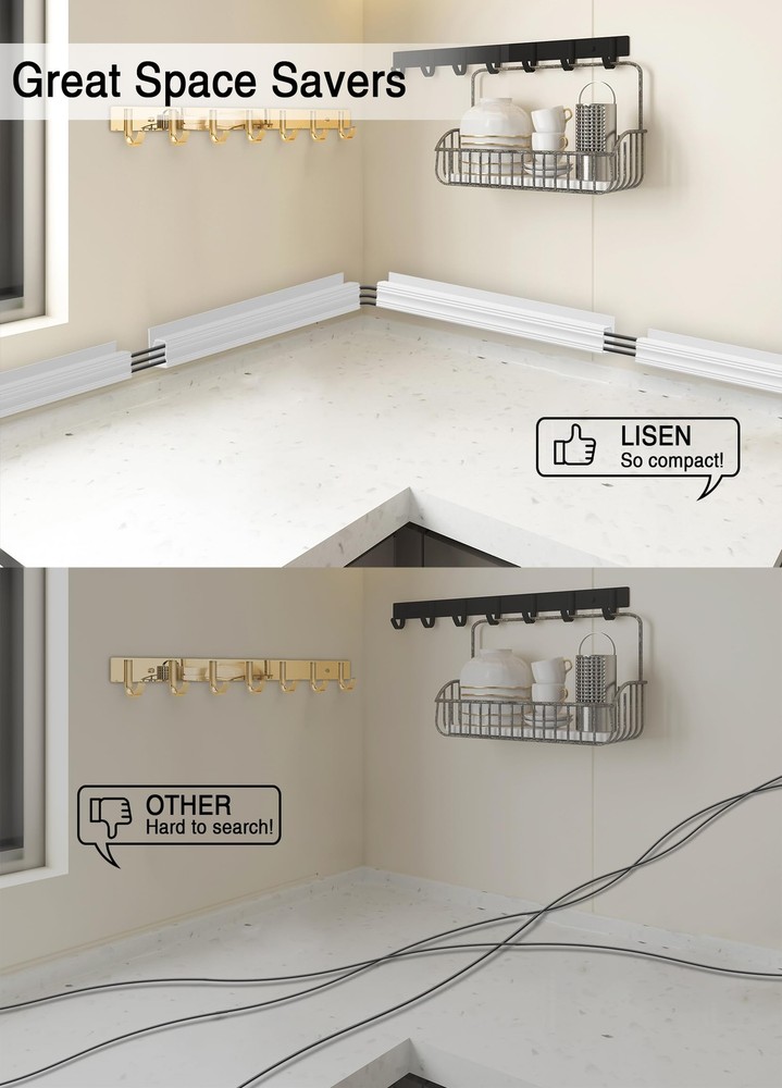 6 Pack Under Desk Cable Management Adhesive Cable Organizer J Cable Raceway