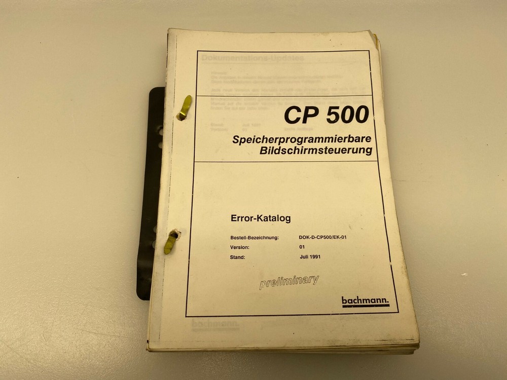 Bachmann Electronics CP 500 Manual Error Catalog Screen Control