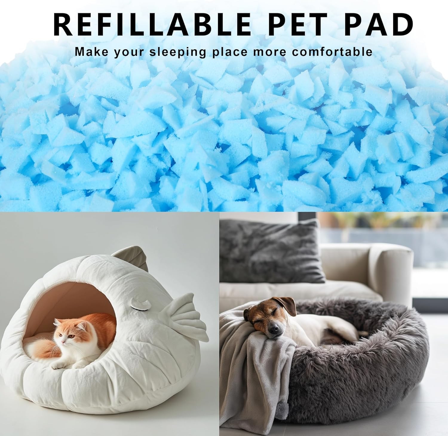 10 LBS Bean Bag Filler,Comfortable and Soft Bean Bag Chair Filler Memory Foam