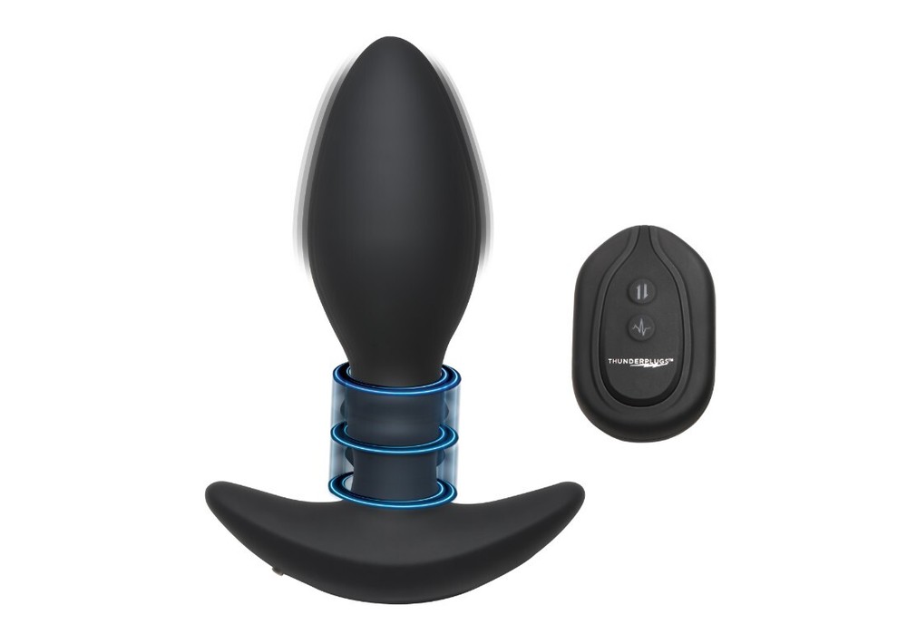 Rim Slide 10x Sliding Ring Silicone Butt Plug With Remote