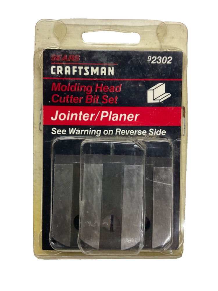 3-pc. CRAFTSMAN TOOLS JOINTER PLANER MOLDING HEAD CUTTER BIT SET, 2302, USA
