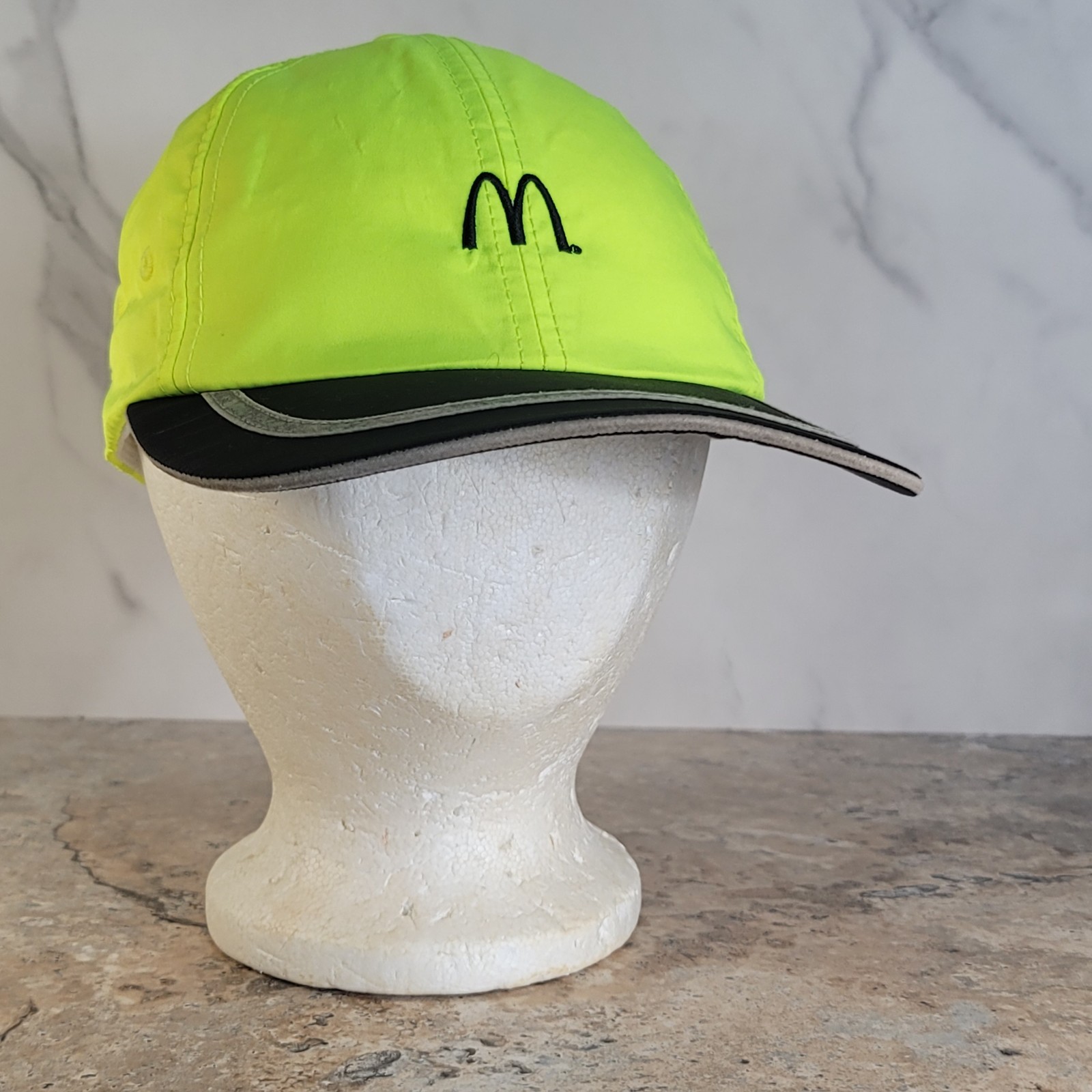 McDONALD'S EMPLOYEE BRIGHT NEON YELLOW BASEBALL HAT ADJUSTABLE