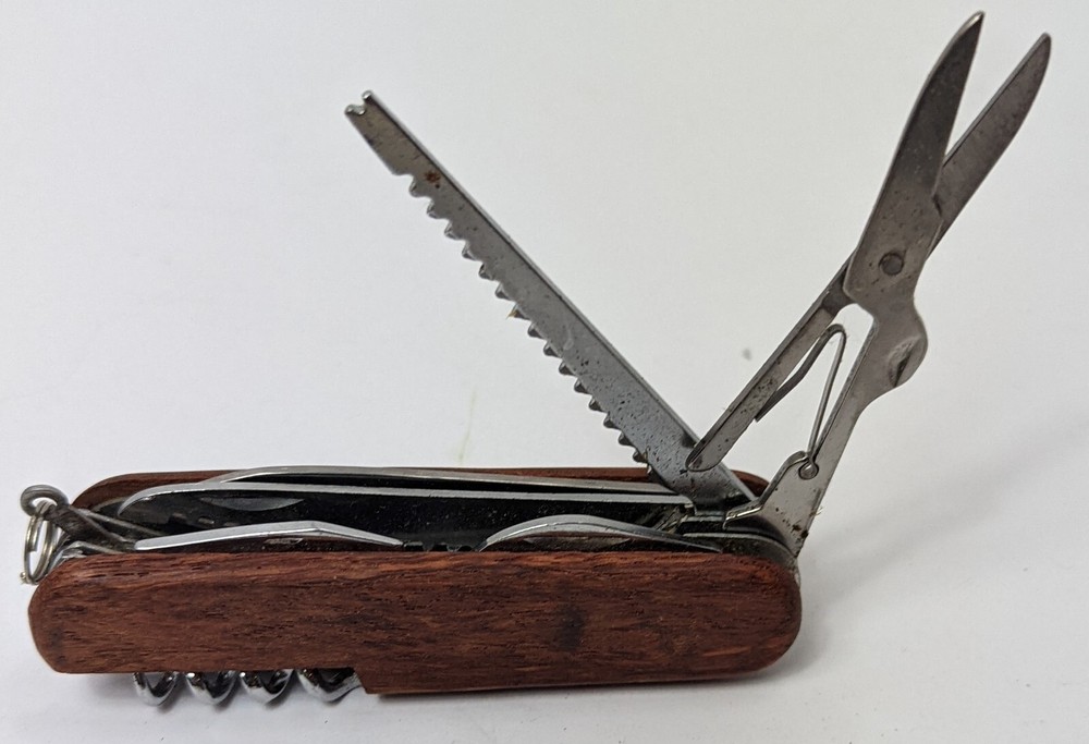 Wood Handle Stainless Steel Multi Purpose Tool – 11 Tools