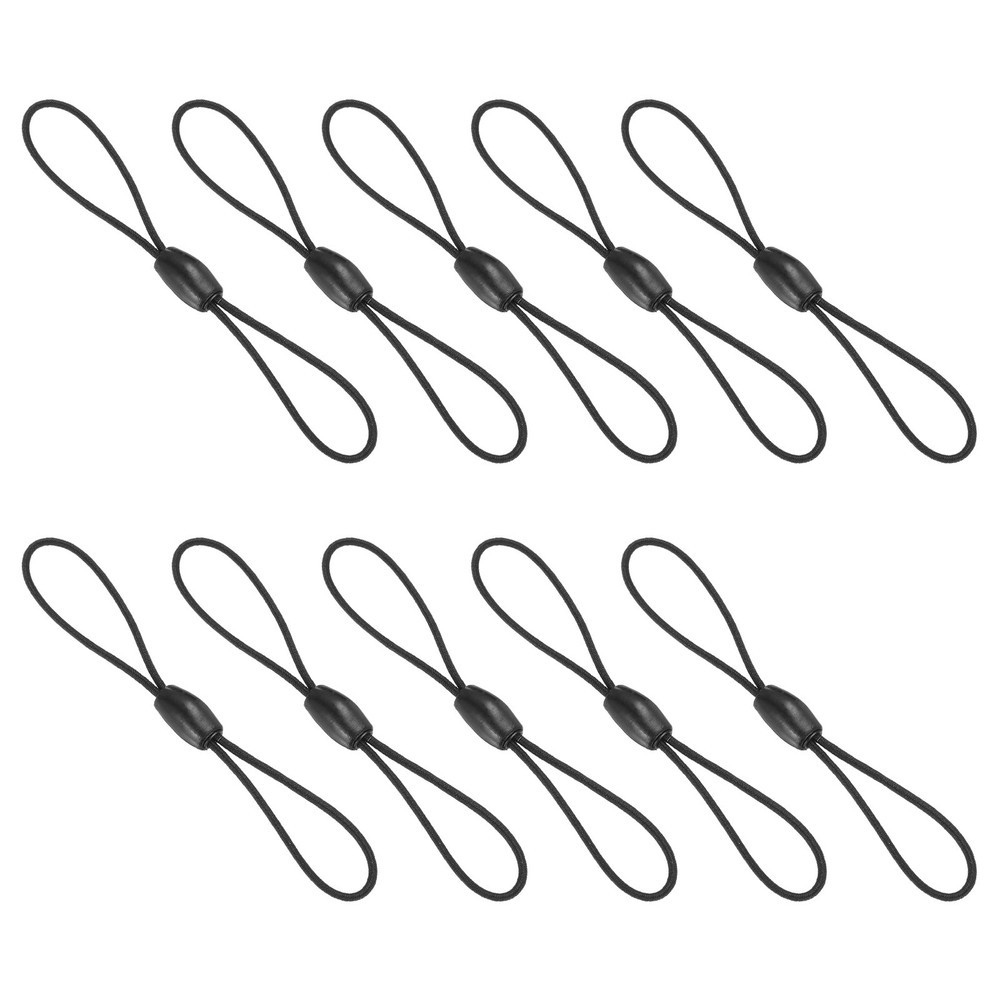 10 Pcs Zipper Pulls Replacement for Backpack Zipper Pulls Tab Cord, Black