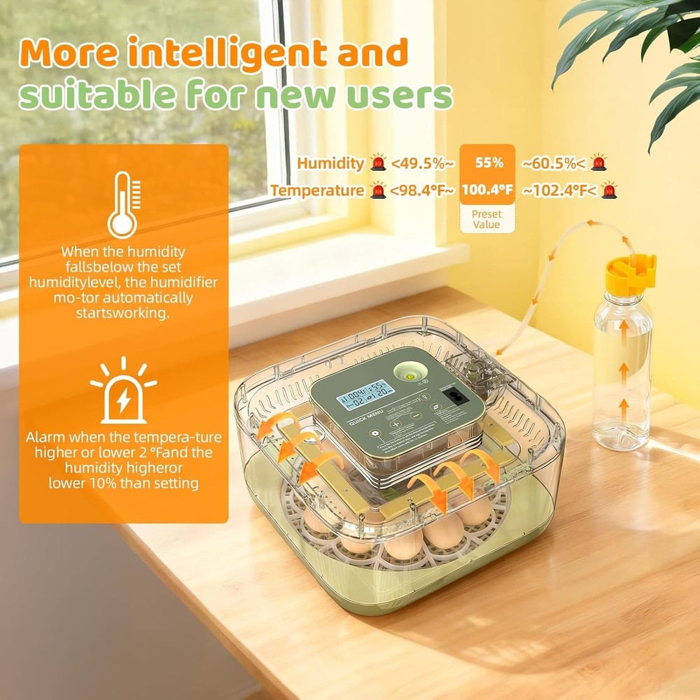 Fully Automatic Egg Incubator for Hatching Eggs, Auto Water Refill & Turner, ...