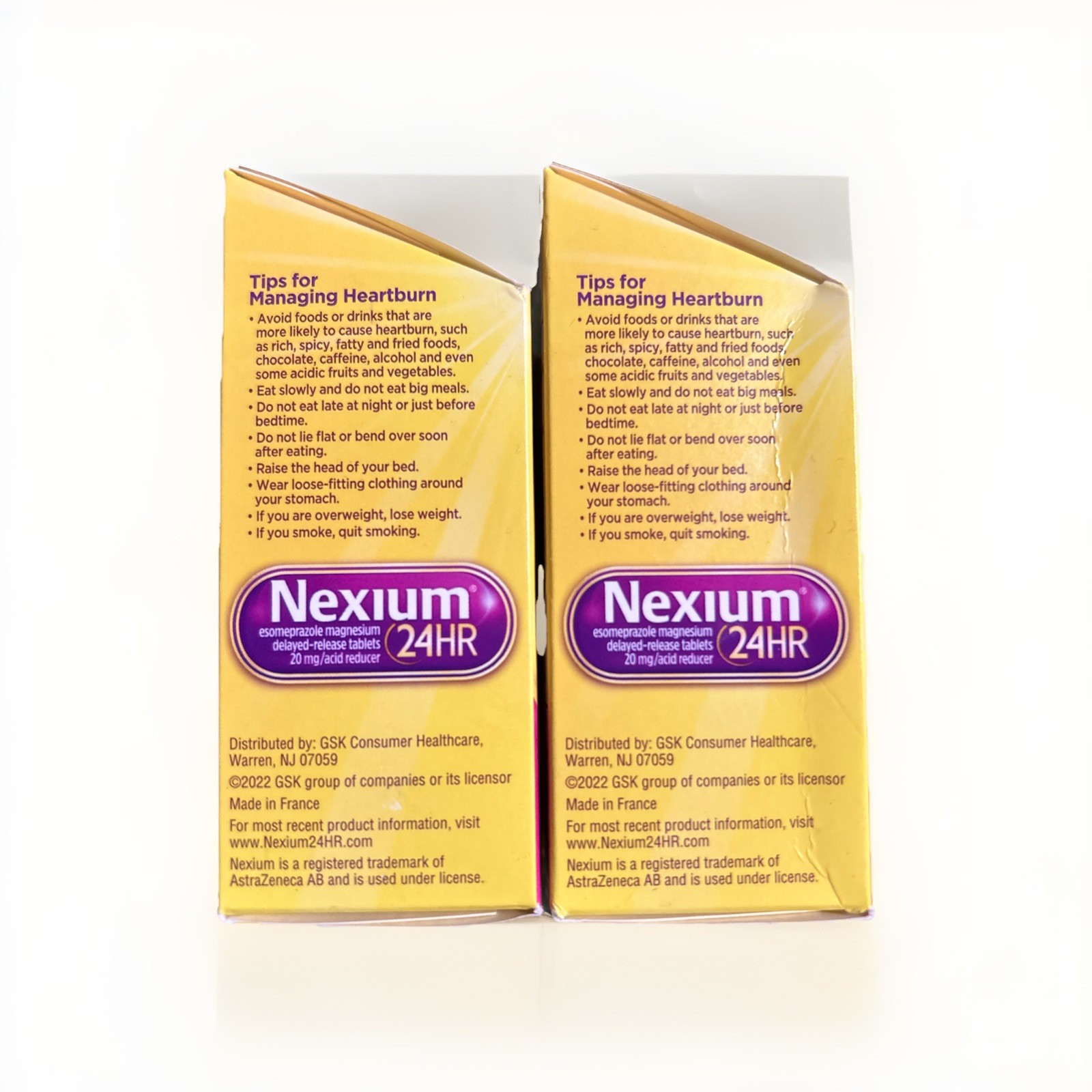 2 Bottles! Nexium 24hr Delayed Release Heartburn Relief 20 mg TABLETS- Exp 8/26
