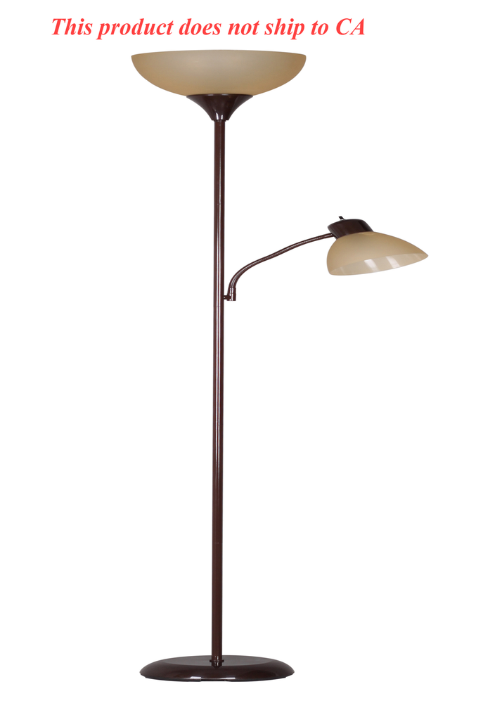 72" Modern Light Floor Lamp For Room With Adjustable Reading Standing Led Brown