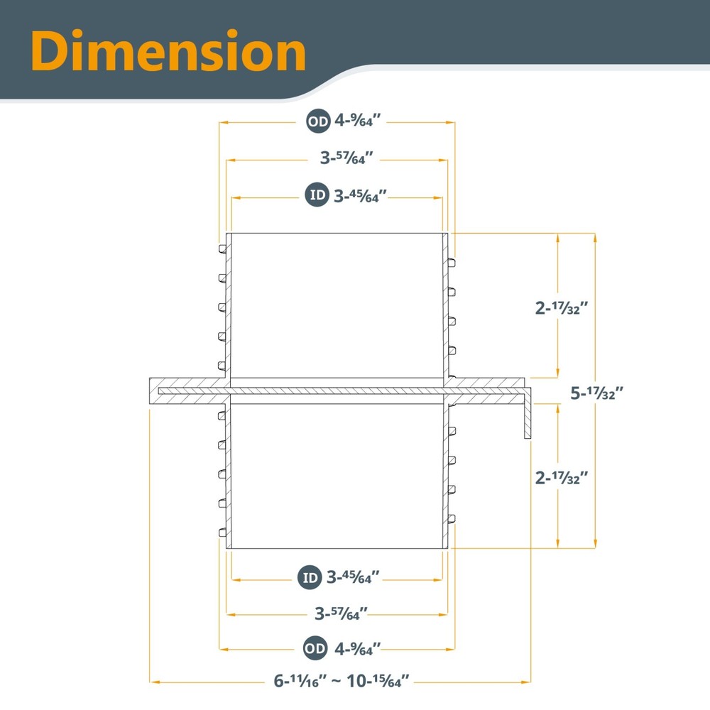 POWERTEC 4 inch Double Threaded Blast Gate (70192)