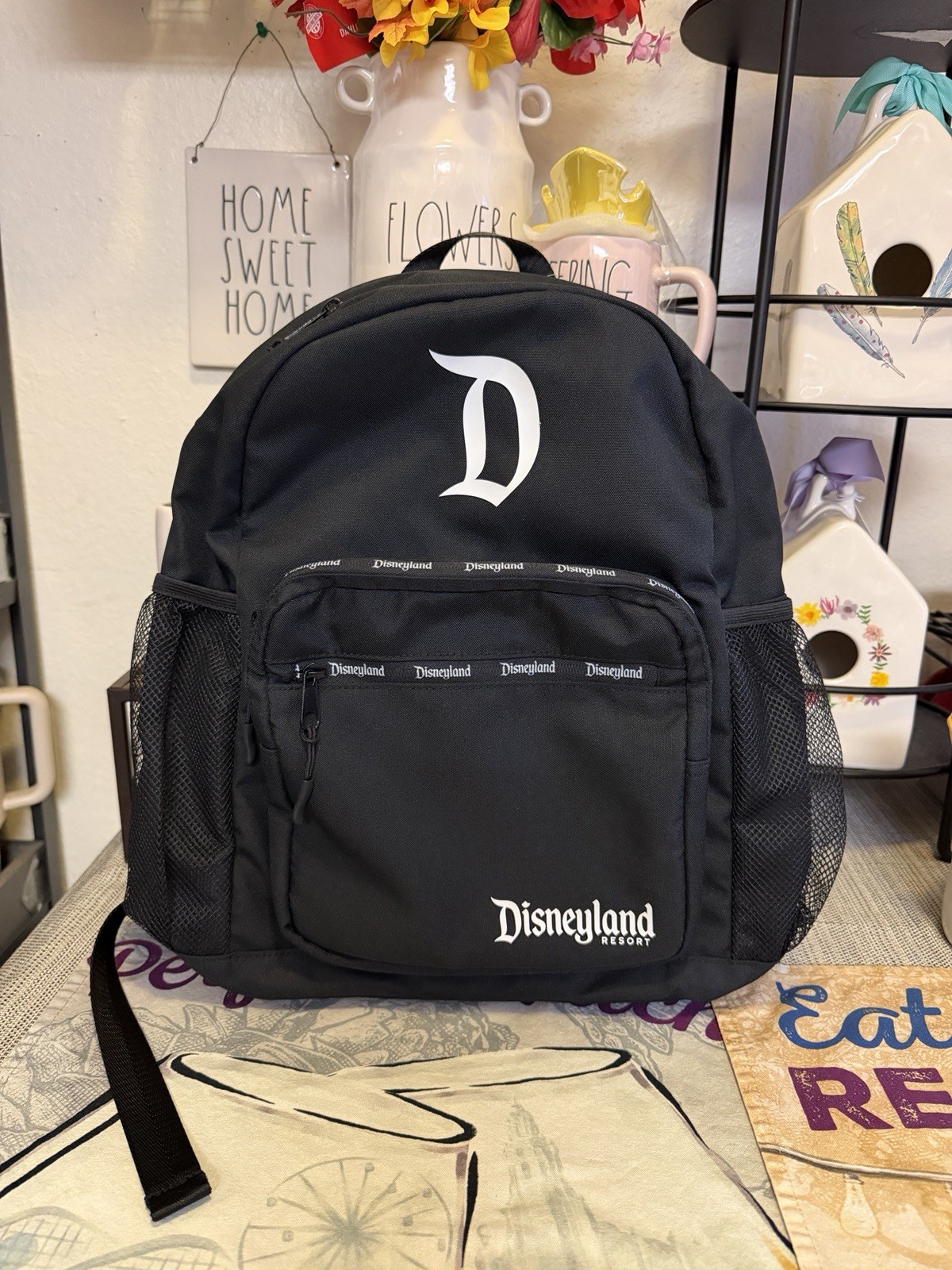 Disney Parks Disneyland LARGE Black Backpack Collection. New