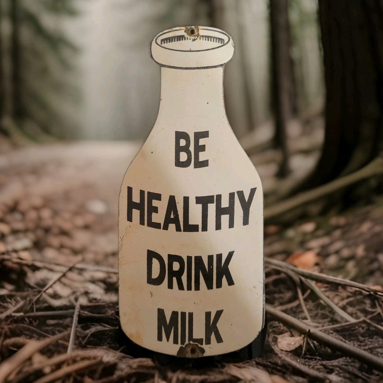 Vintage Milk Pocelain Sign Mayfield Borden Dairy Cheese Be Healthy Gas Oil USA