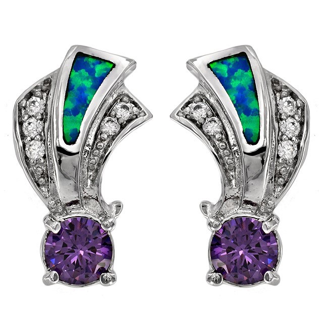 2CT Treated Amethyst 925 Solid Sterling Silver Earrings EO3