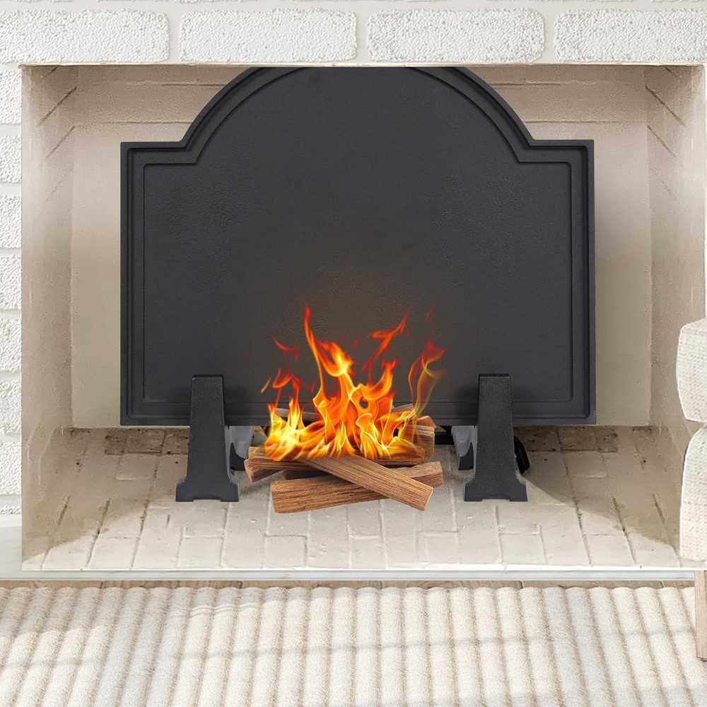 Fireback Feet Iron Fireplace Support, Cast Pair of Fireback...