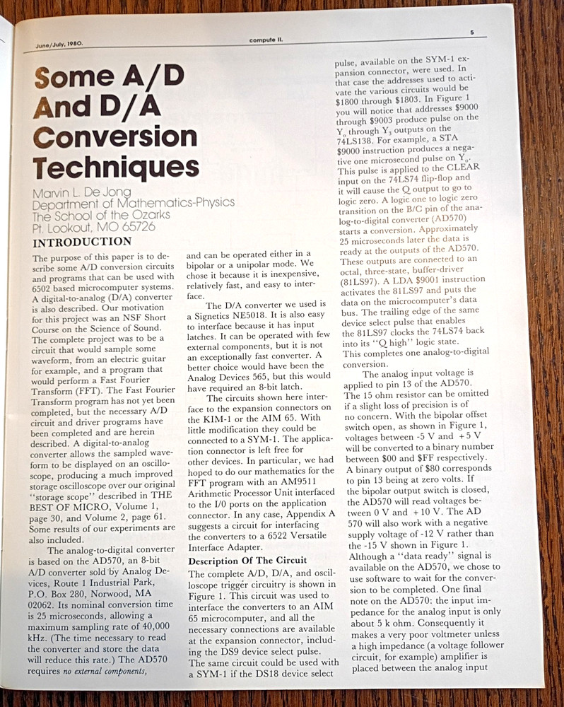 Compute II. Magazine 1980, Issues #1 and #2, 8 Bit Single Board Computers