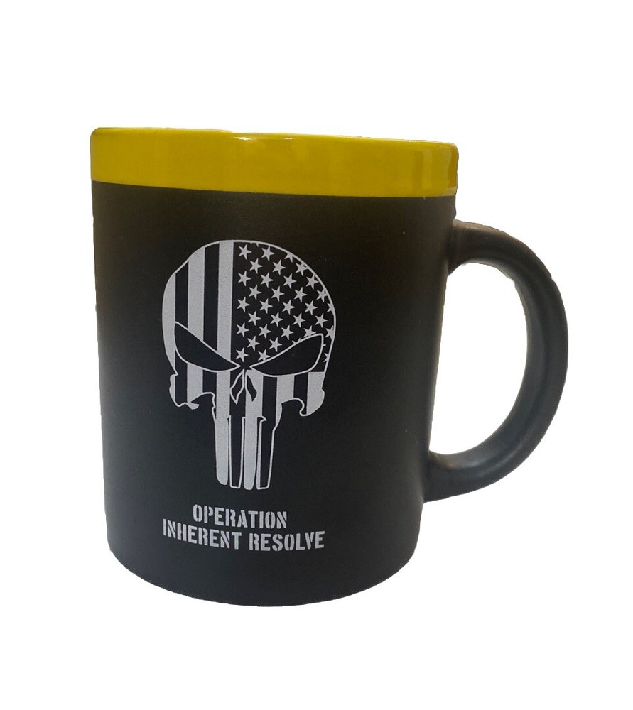 Combined Joint Task Force Operation Inherent Resolve Kuwait Skull Flag Mug - NEW