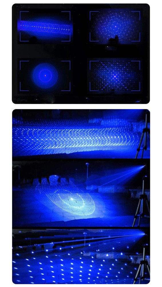 450NM Laser Pointer Adjustable Focus Light Visible Beam Light Battery & Charer