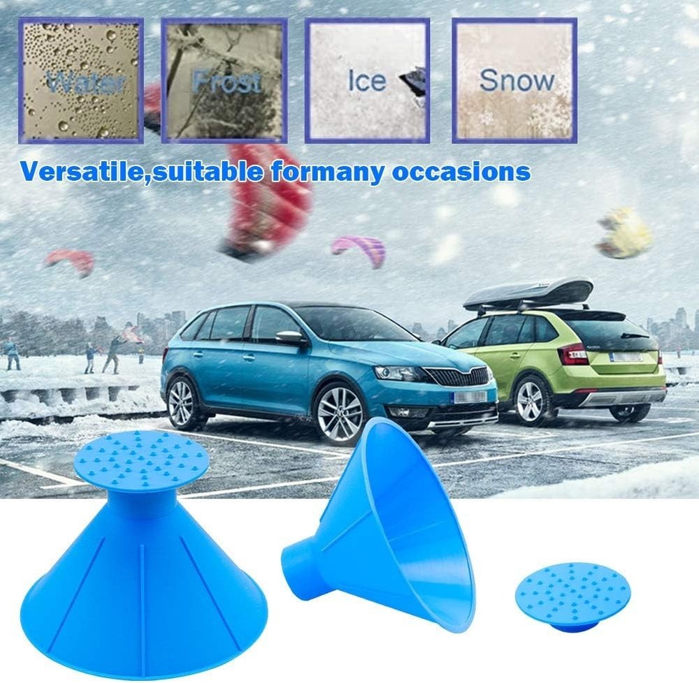 Ice Scraper Cone Snow Remover Scraper Tool (Multifunction) funnel Cone [2pack]