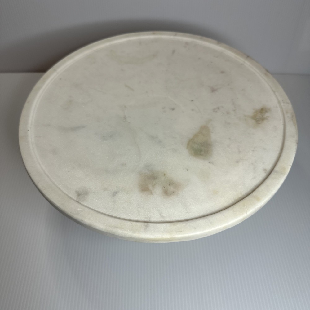 Marble & Wood Cake Stand 12” EUC