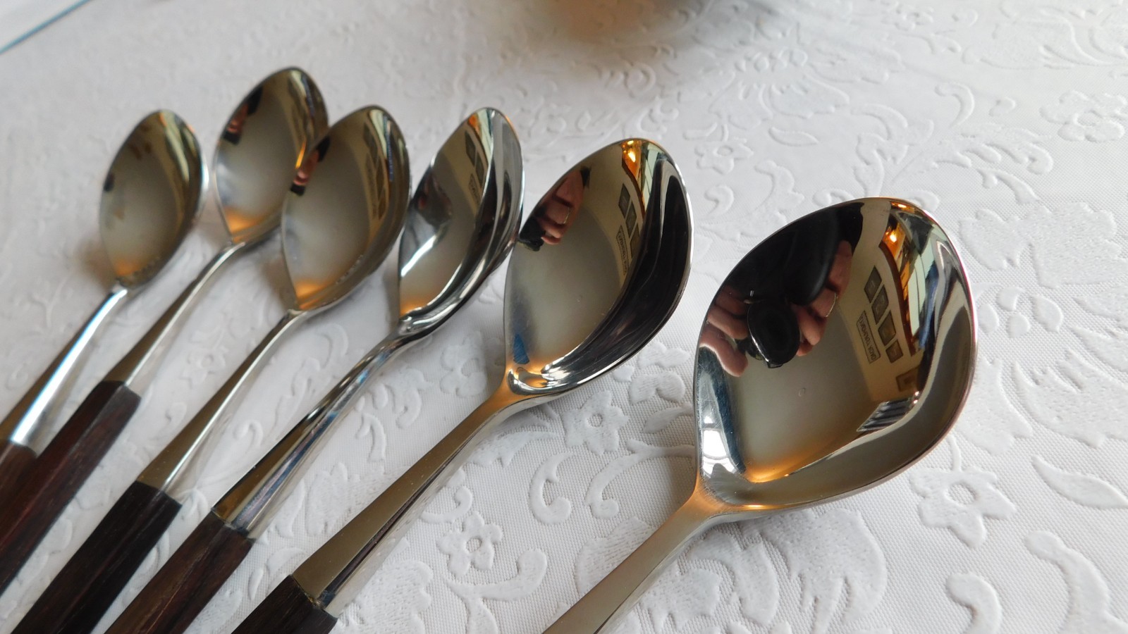 VINTAGE MID CENTURY LUNDTOFTE DENMARK TABLE SPOONS SIX - 6