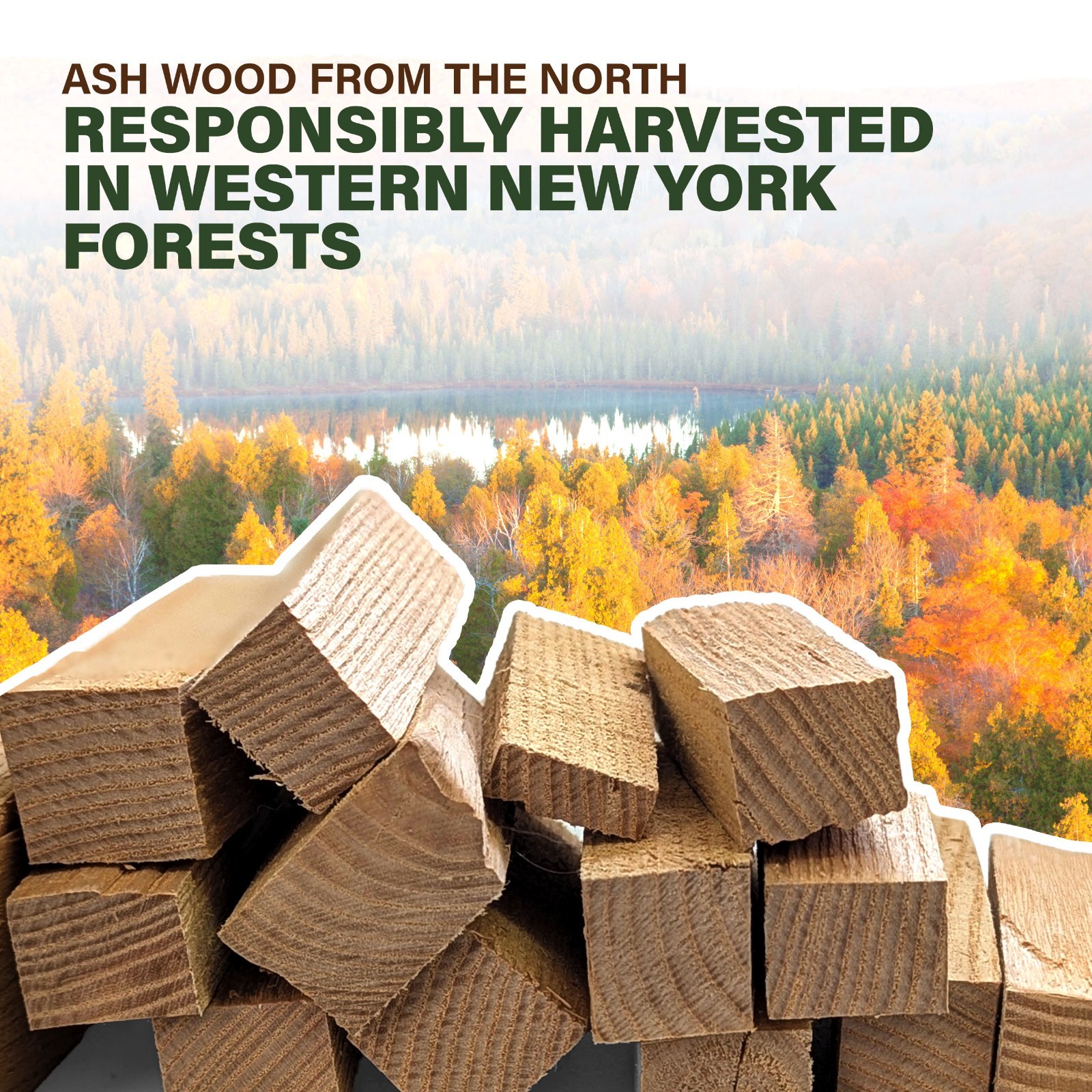 Mini Firewood & Fatwood - 100% Ash Hardwood - 4in Lengths - 5Lbs