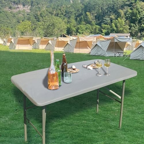 Rectangle Vinyl Tablecloth with Flannel 72" x 30" (Rectangular) Light Grey