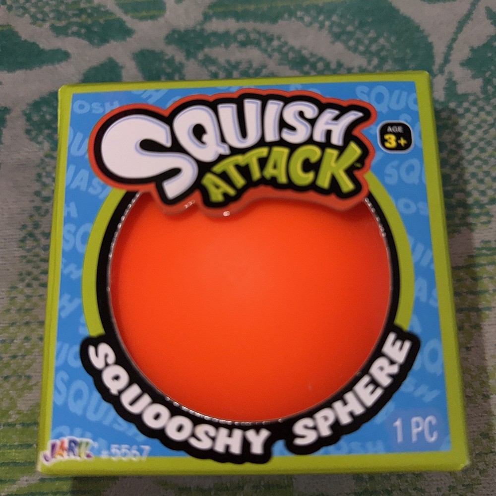 Squishy Squish Attack Squooshy Sphere Stress Ball Orange