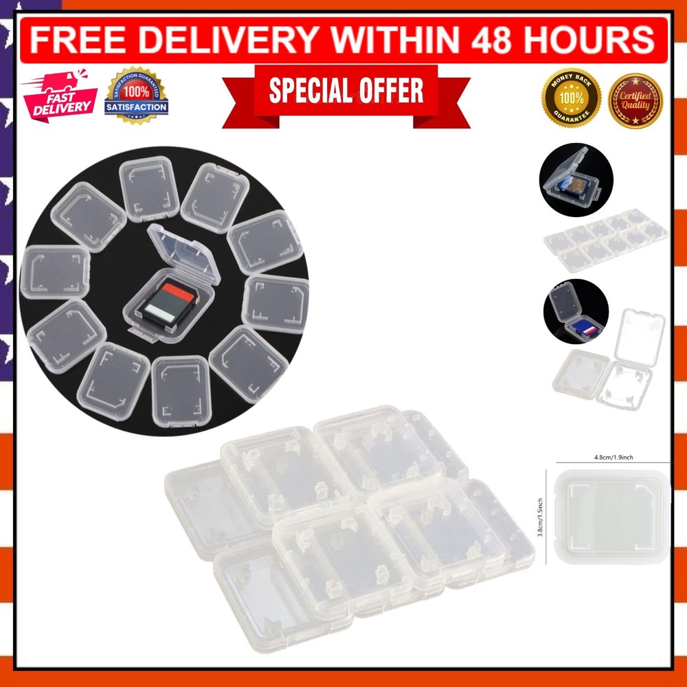 Elegant White Plastic Memory Card Storage Case for SD/SDHC - Compact and Durable