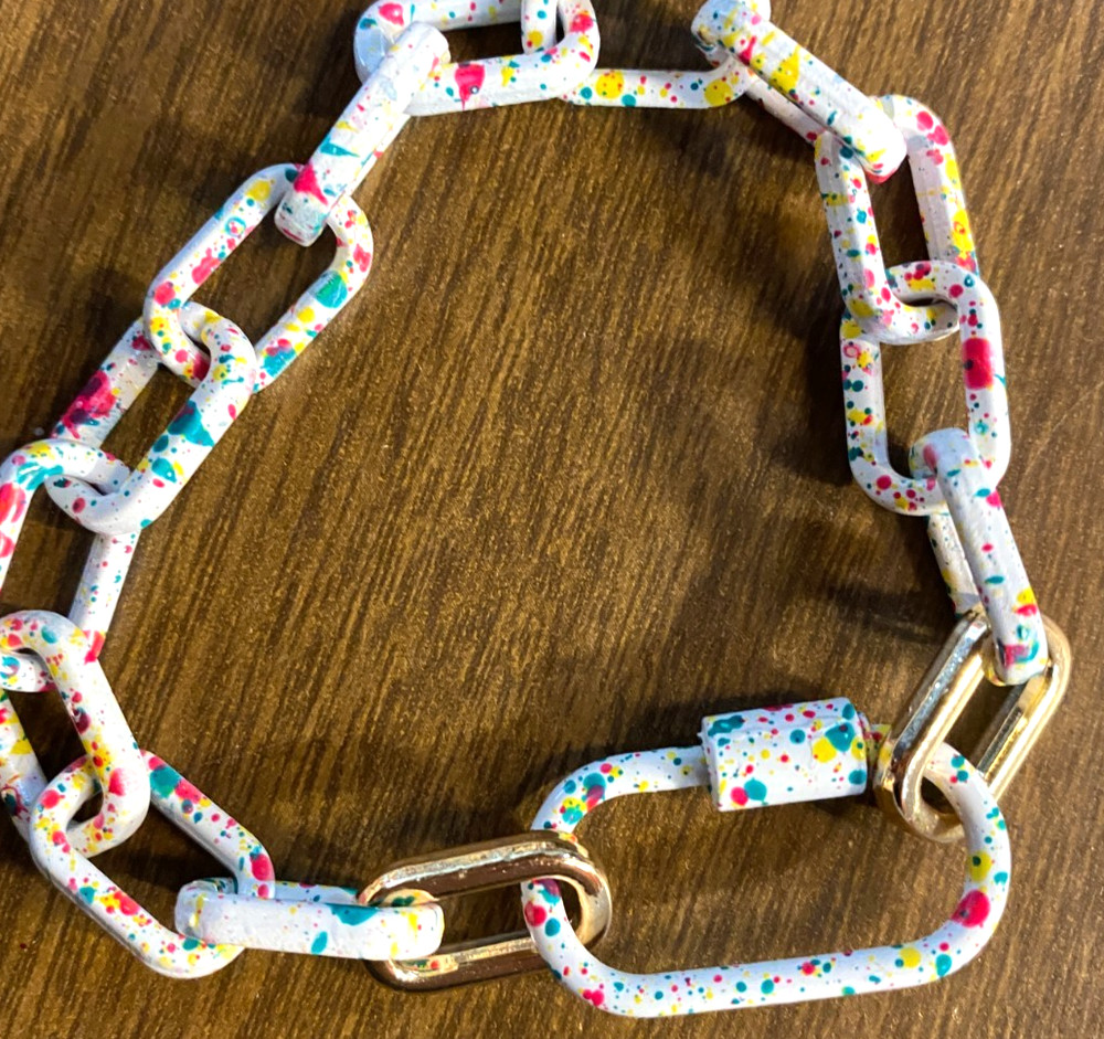 Multicolor Confetti Enamel Link Bracelet 7.5"