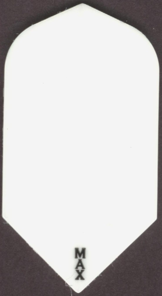 Solid White "POWER MAX" Slim Dart Flights: 150 Microns Thick: 3 per set