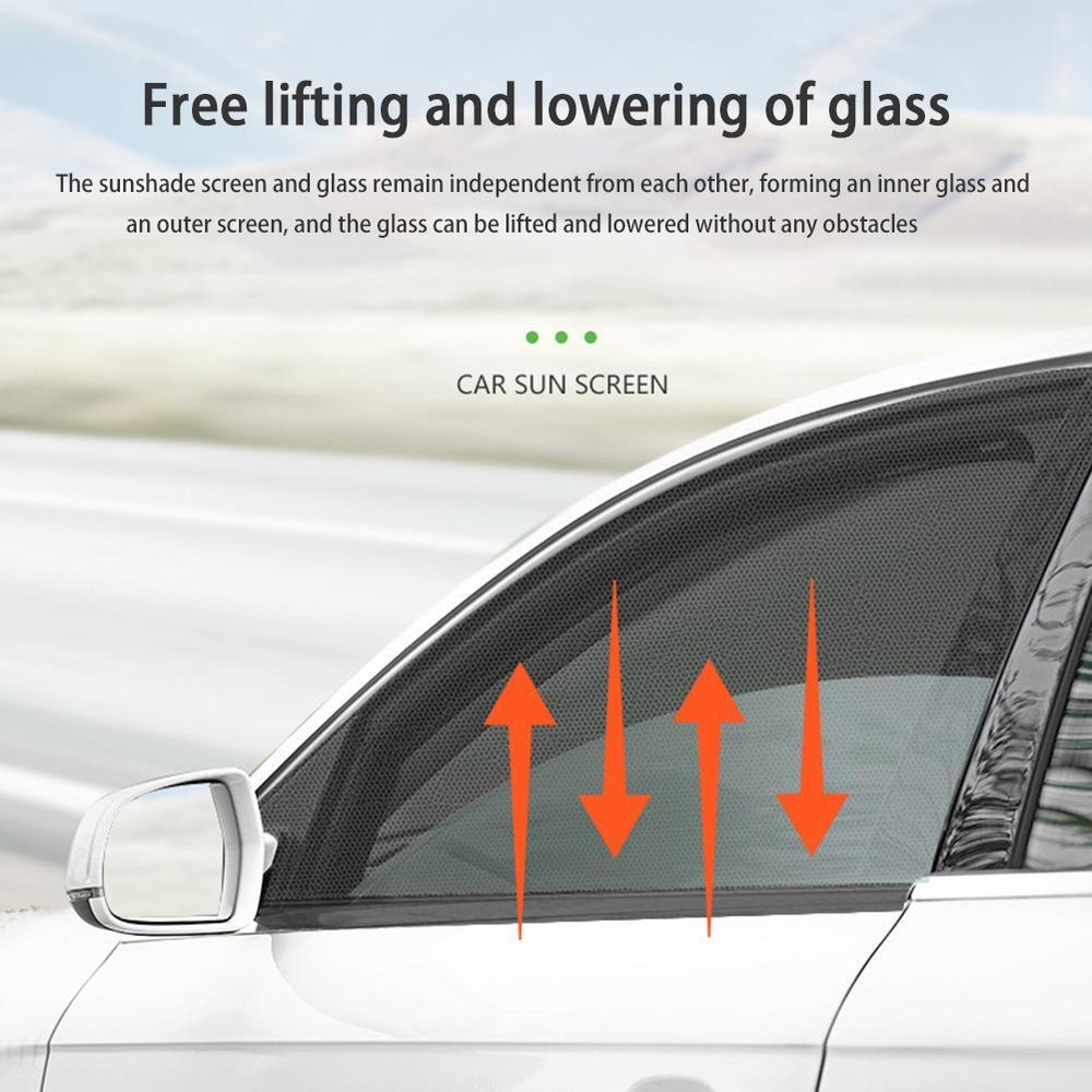 4× Universal Car Side Window Sun Shade Sunshade Cover Visor Mesh Screen Shield
