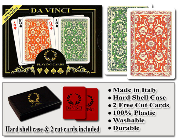 DA VINCI Venezia 100% Plastic Playing Cards - Bridge Size Regular Index
