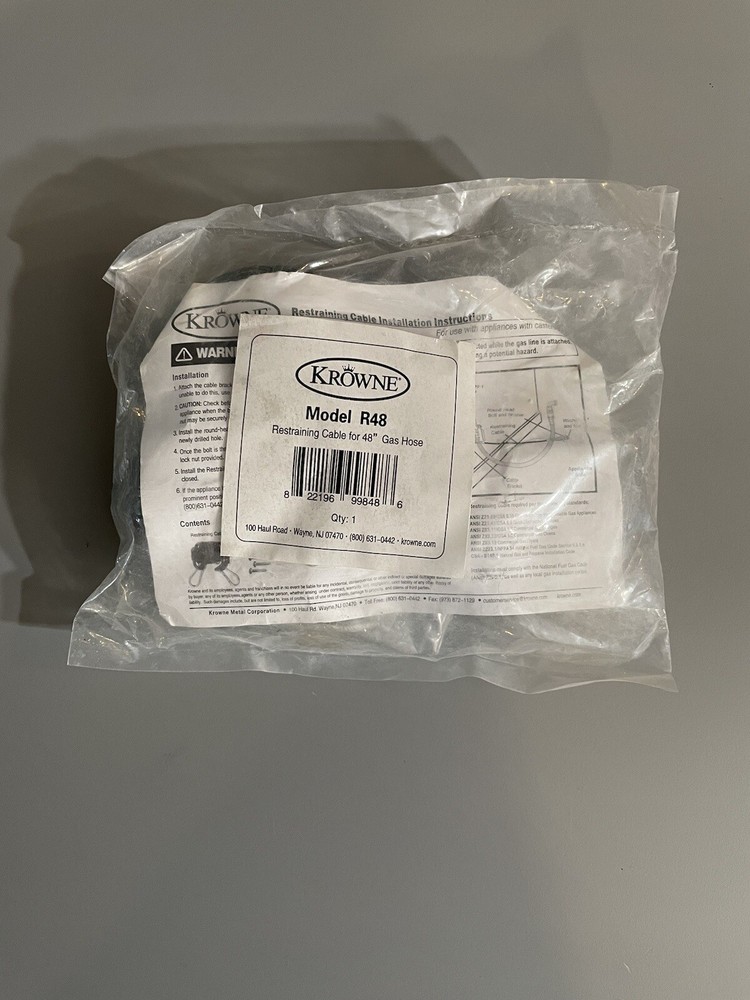 Krowne Metal R48 Restraining cable and mounting hardware
