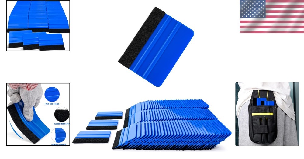 Felt Squeegee Vinyl Wrap 100 pcs Small 4in Plastic Bubble Removal Tool