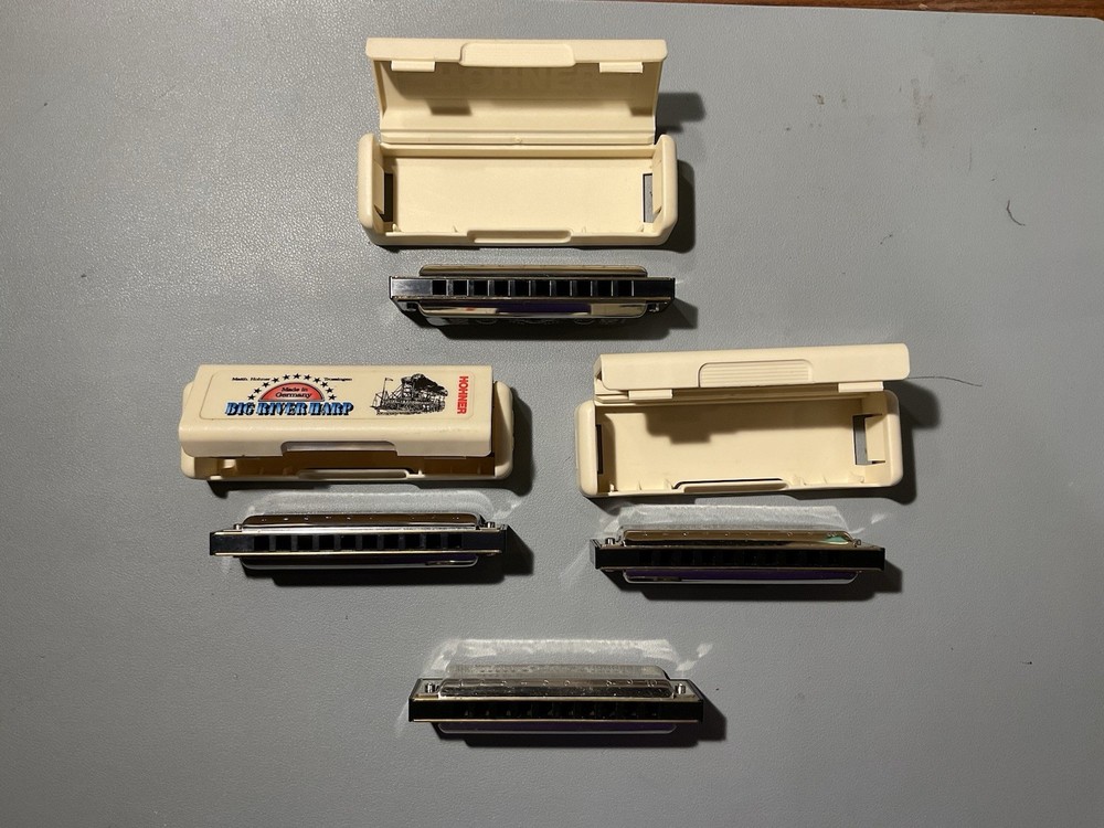 Hohner Big River Harp Harmonica, Multiple Keys, Most W/ Cases