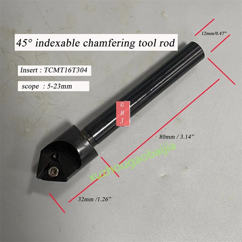 1/2inch Shank Chamfering Tool Bit Turning Tool Holder +TCMT16T304 Carbide Insert