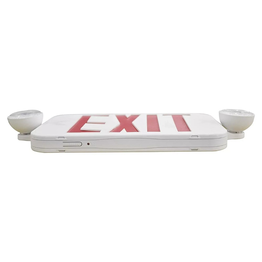 LIT-PaTH LED Combo Emergency EXIT Sign 2 Adjustable Head Lights Back Up Battery