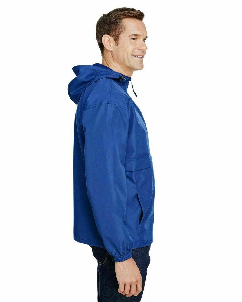 Champion Men's 1/4-Zip Hooded Pullover Pack-Away Solid Jacket CO200 Packable
