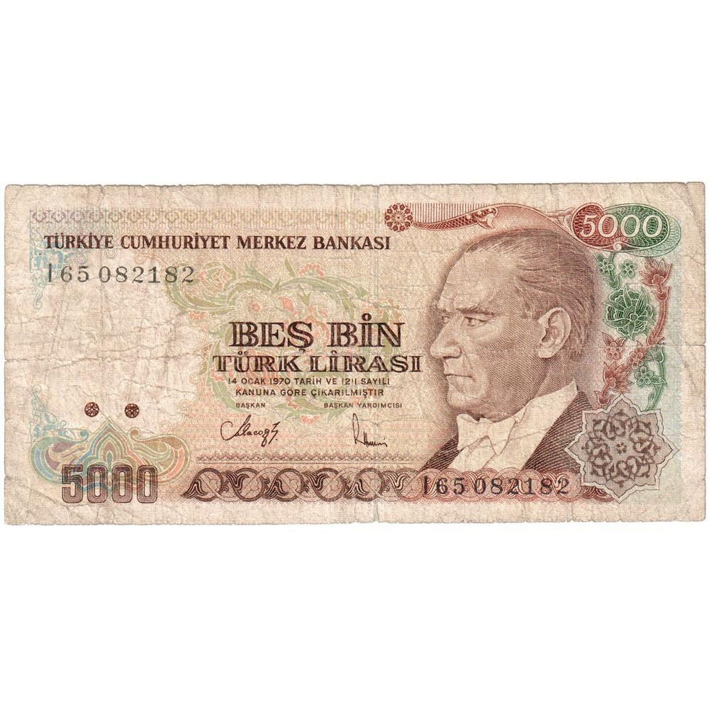 [#249272] Turkey, 5000 Lira, VF