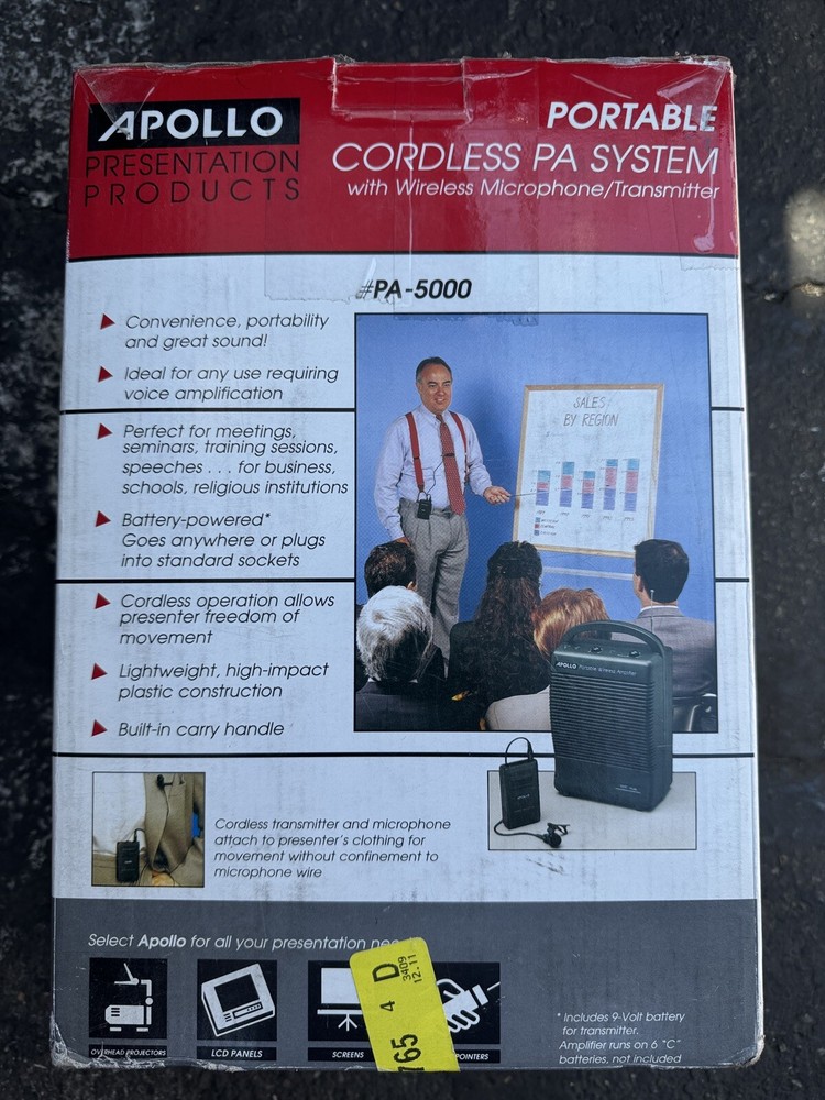 Apollo Portable Cordless Wireless PA 5000 System Wireless