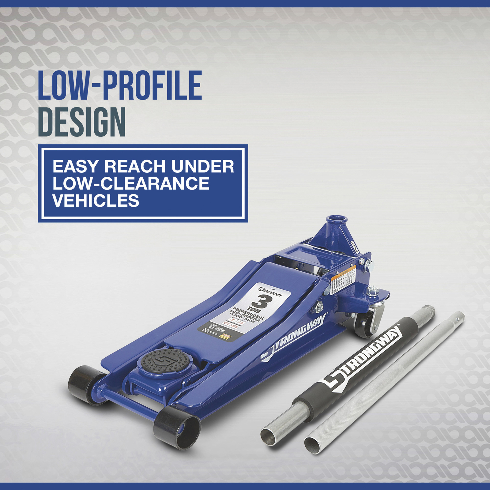 Strongway Professional Low-Profile Service Floor Jack, 3-Ton Capacity