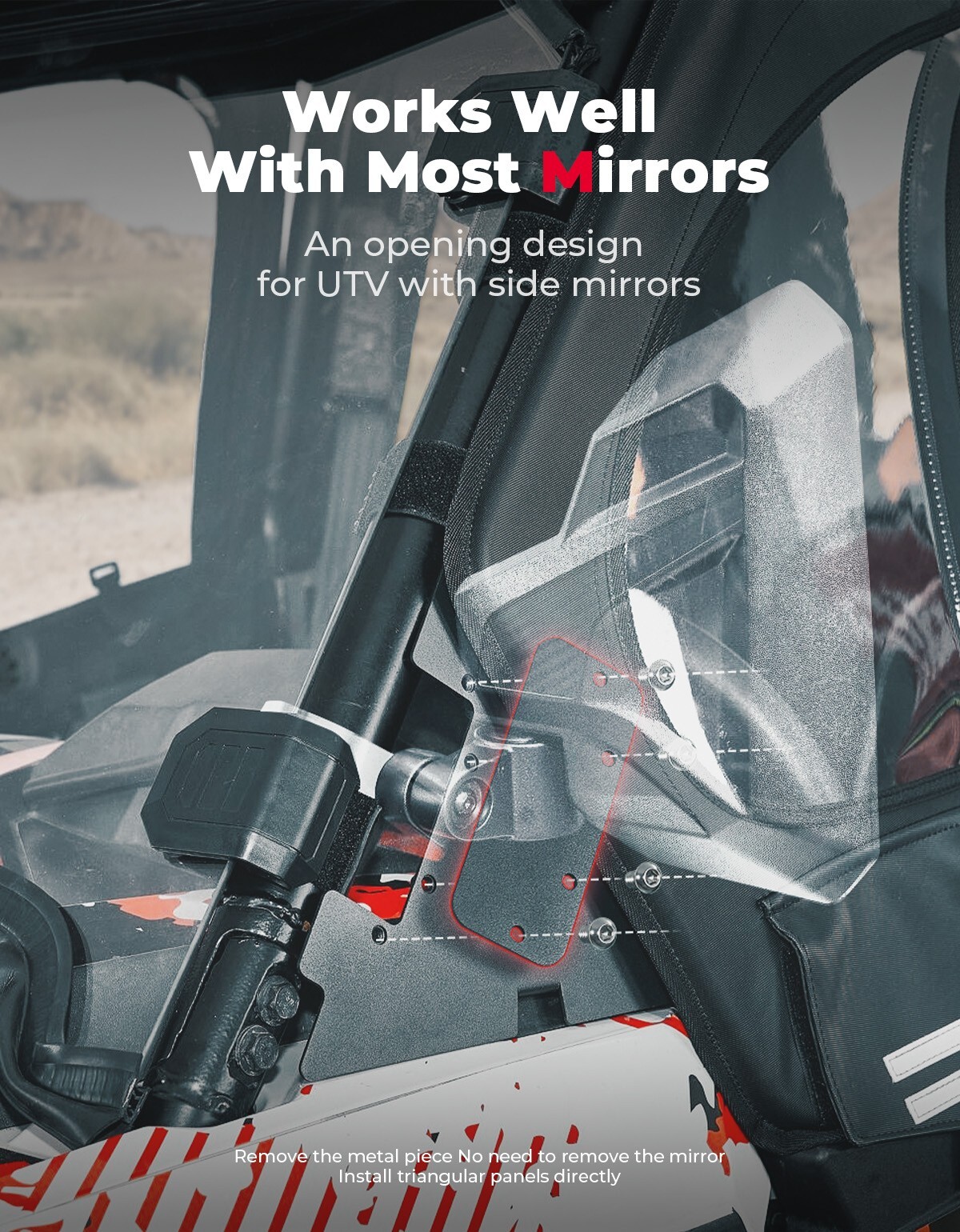 UTV Upper Door Framed Cab Enclosure for Polaris RZR XP 4 1000 XP 4 Turbo 2019-23