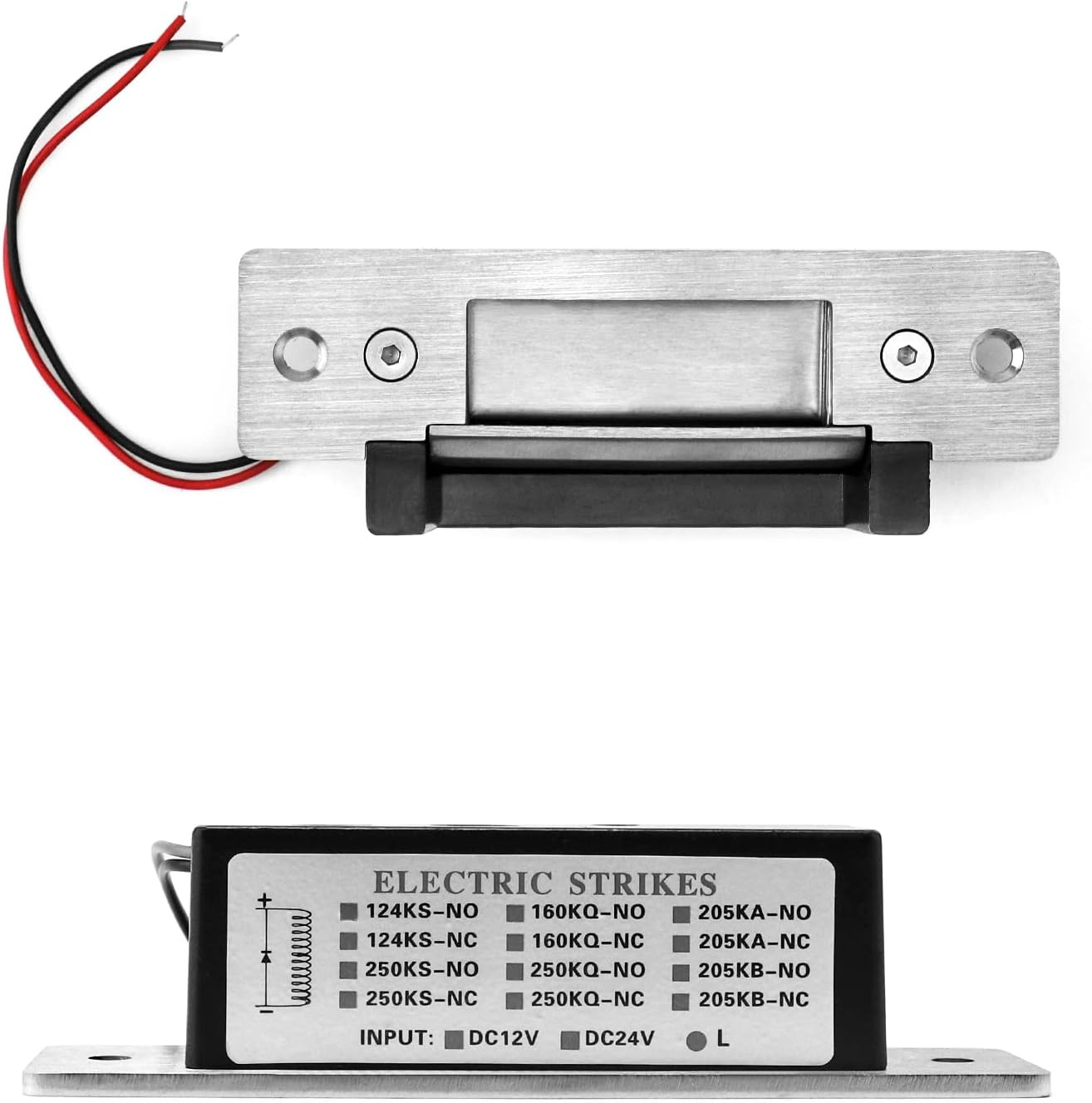 Electric Door Strike Lock, 12VDC, Fail-Safe/Fail-Secure, Heavy Duty Power Door C