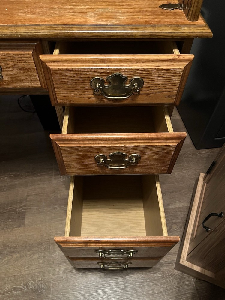Solid Wood Antique Cylinder Desk