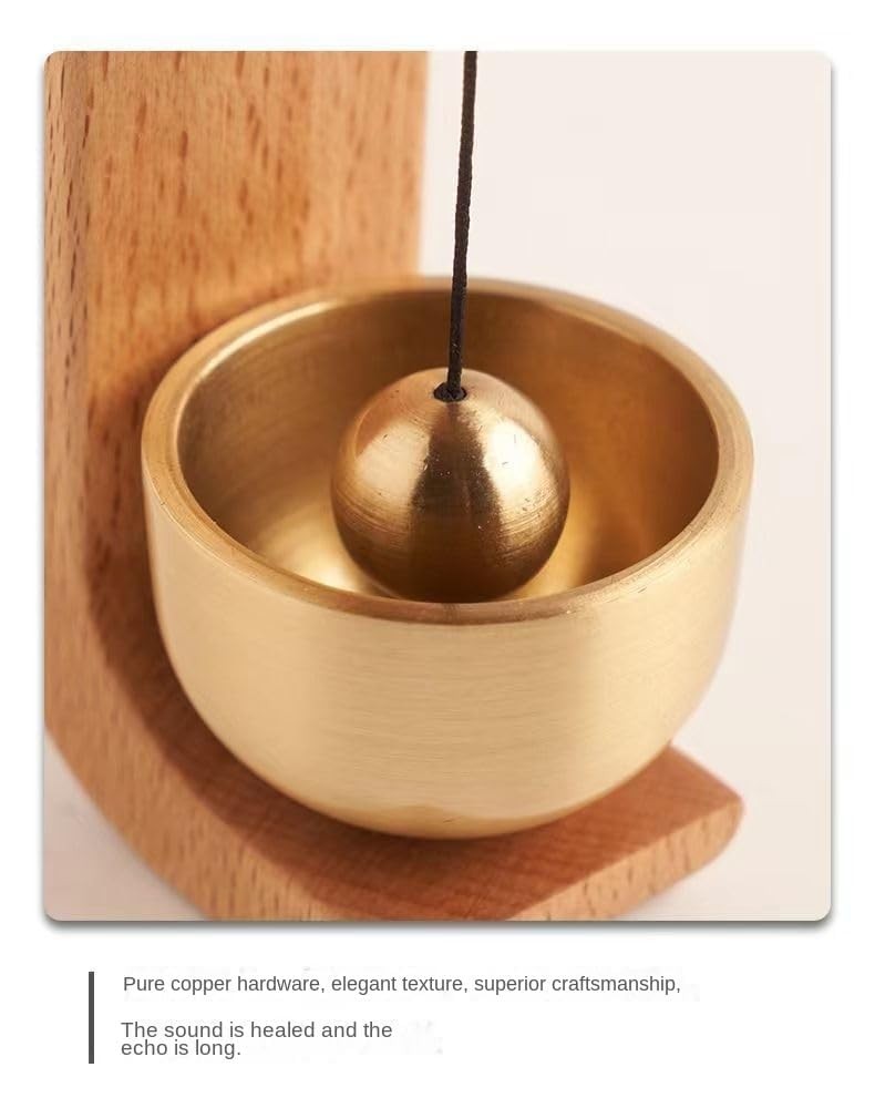 Hanging Doorbell Suction Door Type Solid Wood Wind Chime C Shape Accessories