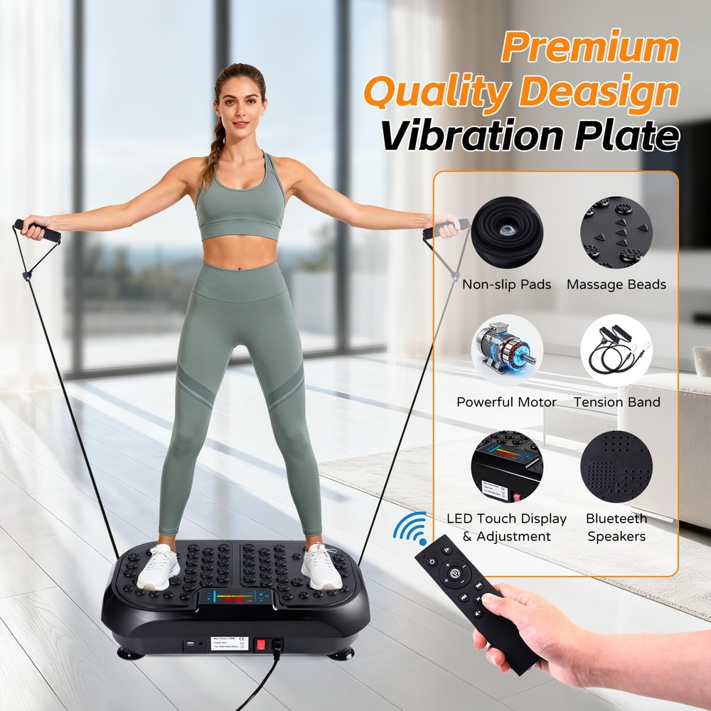 Vibration Plate Exercise Machine, Vibrating Plate for Lymphatic Drainage, Ful...